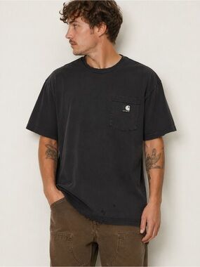 Carhartt Black Pocket T-Shirt Men’s XL Approx Relaxed Fit Workwear Tee